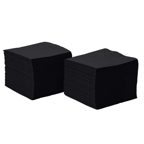 Perfectware - 2 Ply Black-200ct Perfect Stix 2 Ply Beverage Black Napkin-200 Paper Cocktail Beverage Napkin Black, 9.5" x 9.5" (Pack of 200)