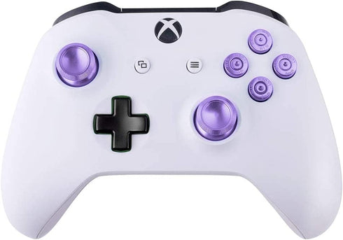 Metal Thumbsticks Joysticks for Xbox One Controller, Aluminum Alloy ABXY Bullet Buttons Analog Grip Replacement Parts for Xbox One S/X/Series X Controllers with Installation Tools(Purple)