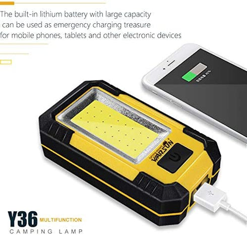 WARSUN Led Work Lights Rechargeable Magnetic Mechanic Light Portable Worklight for Camping Car Repairing 30w 1200 High Lumens Bright Yellow