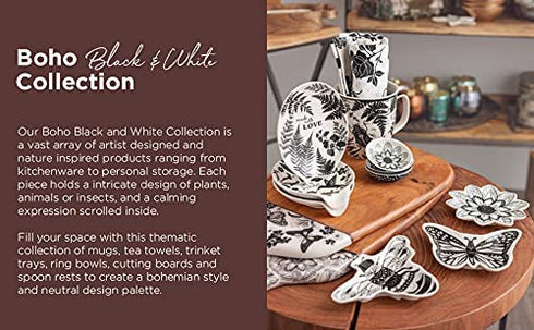 Karma Gifts Black and White BOHO Mug, 16 oz, BEE