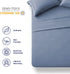 SLEEP ZONE Bed Sheet Set Ultra Soft Breathable Double Brushed Microfiber Sheets with 16 inch Deep Pocket Wrinkle Free Fade Resistant Easy Care Bedding Set 4 Pack (Flint Blue, Queen)