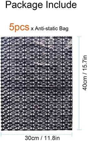 GLOTRENDS Anti Static Bags ESD Bags for Electronics Motherboard GPU Video Card LCD Screen, 5pcs 12x16in/30x40cm, Open Top Design, Non-Toxic PET Materials