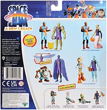 Moose Toys Space Jam: A New Legacy - 2 Pack - On Court Rivals - Lebron & Chronos, Multicolor (14579)