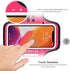 iPhone 14 Pro Max, 13 Pro Max, 14 Plus Armband with AirPods Holder, JEMACHE Gym Running Workouts Arm Band Case for iPhone 14 Plus, 14/13/12/11 Pro Max, Xs Max (Rosy)