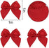 200pcs Mini Satin Ribbon Bows Flowers Red Craft Satin Ribbon Bows 1 Inch Pre-Tied Ribbon Satin Bows Small Christmas Satin Ribbon Bows for DIY Crafts Gift Wedding Party Sewing Scrapbooking(Red)