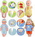 Young Buds Set of 5 for 12-13-14 Inch Newborn Reborn Alive Doll Baby Doll Clothes Dress Costumes Gown Outfits with Feeding Bottle Birthday Xmas Present Wrap