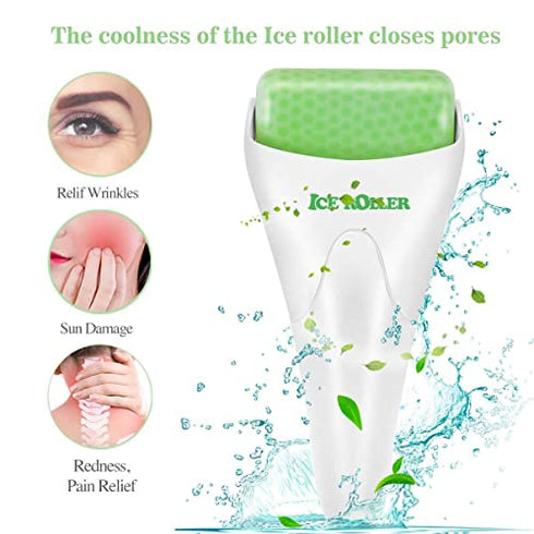 LATME Ice Roller for Face Eyes,Womens Gifts,Face Massager Roller Puffiness Migraine Pain Relief and Minor Injury(White)