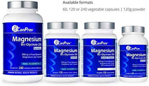 CanPrev Magnesium Bis-Glycinate 200, Veggie Capsules (120 Count)
