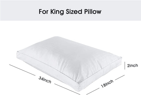STONECREST Gusseted Pillow Protector - 1 PC, Zipper Premium Gusset Pillow Encasement Covers(400tc Dot Jacquard-Gusset, King)