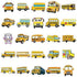 School Bus Stickers - 100pcs Bus Stickers Vinyl Waterproof Stickers for Adults Teens Girls Boys Toddlers Kids for Journaling Water Bottle Hydroflask Laptop Decor