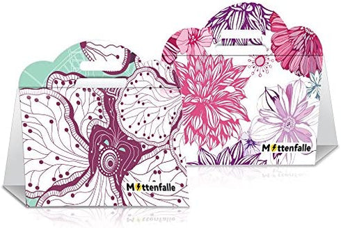 Mottenfalle Clothes Moth Traps 6-Pack - Prime Safe Non-Toxic Eco-Friendly Moth Traps with Pheromones Sticky Adhesive Tool for Wool Closet Carpet - with no Pesticides and Insecticides (Red)