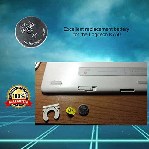 ML2032 Rechargeable Battery Replacement for Logitech K750 Keyboard