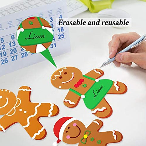 Winter Christmas Mini Gingerbread Cut-Outs Versatile Classroom Decoration Gingerbread Cut-Outs with Glue Point Dots for Winter Bulletin Board Classroom School Christmas Party, 5.9 x 5.9 Inch (40 Pcs)