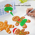Winter Christmas Mini Gingerbread Cut-Outs Versatile Classroom Decoration Gingerbread Cut-Outs with Glue Point Dots for Winter Bulletin Board Classroom School Christmas Party, 5.9 x 5.9 Inch (40 Pcs)