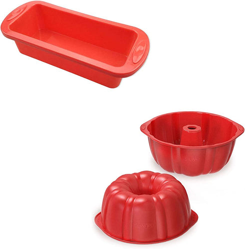 1x Silicone Bread Pans + 2x Silicone Bundt Pans