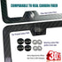 Aootf License Plate Frame Carbon Fiber- Black Aluminum Car Tag Holder Cover Printed Carbon Pattern with Stainless Steel Screws Caps, Front & Rear 2 Pack