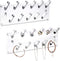 Ikee Design Multipurpose Acrylic Wall mounted Jewelry Stand Organizer, Bracelets Rings Bangles Display Rack for Store, Showcase, Trade Show, Set of 2, Clear, 13W x 4 1/4D x 1 3/4H