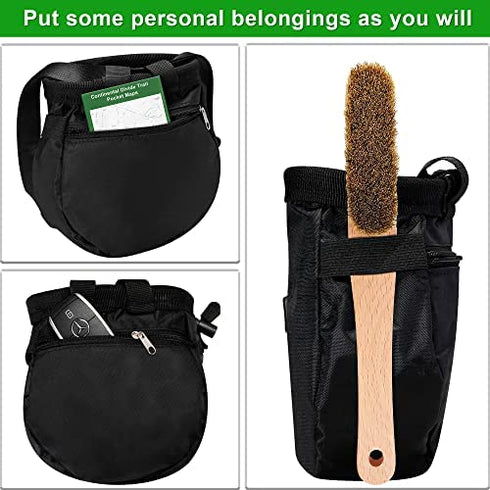 MIUONO Chalk Bag with 2 Chalk Balls, Belt, Carabiner Clip, Brush Loop and Zippered Pocket for Climbing, Bouldering, Gymnastics, Cross Fit and Lifting