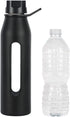 Takeya Glass Water Bottle with Silicone Sleeve and Twist Cap, 22 Ounce, Black