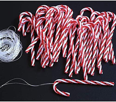 ToBeIT 32pcs Candy Canes Plastic Christmas Tree Hanging Ornaments (red(13cm))