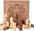 AMEROUS Wooden Chess Pieces Only, 32 Pieses Standard Tournamen Staunton Wood Chessmen - 3.05" King / Storage Bag / Gift Package, Chess Game Pawns for Chessboard, Replacement of Missing Pieces