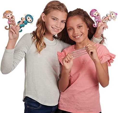 WowWee Fingerlings Monkeys - Fingerblings - Glimmer (Pink/Rose Gold) - Friendly Interactive Toy