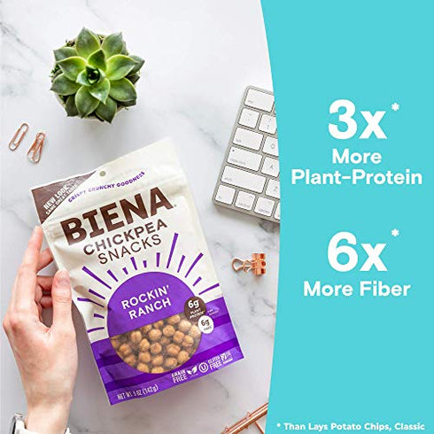 Biena Foods, Rockin' Ranch Roasted Chickpea Snack, 5 Ounce