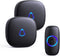 SECRUI Wireless Doorbell with 2 Receivers, Waterproof Mini Doorbell 1,000ft Range 110dB Mute Mode 58 Door Chimes & Colorful LED Flashing - Black