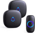 SECRUI Wireless Doorbell with 2 Receivers, Waterproof Mini Doorbell 1,000ft Range 110dB Mute Mode 58 Door Chimes & Colorful LED Flashing - Black