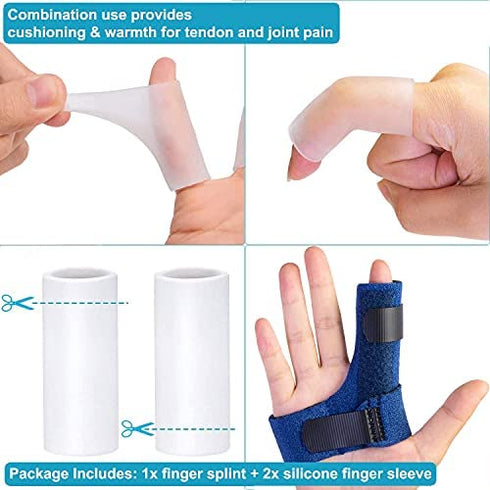 Sumifun Finger Brace, Trigger Finger Splint for Index Middle Ring Pinky Finger Arthritis Pain, Tendon Injury, Broken Mallet Finger Stabilizer Supports for Dislocated Knuckle Immobilizer Wrap for Right Hand