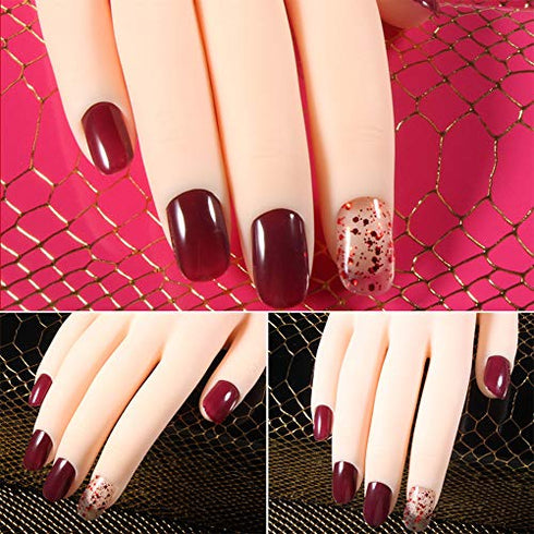 2Pcs Practice Hand for Acrylic Nails, Nail Art Training Hand,Fake Hand for Nails Practice, Flexible Bendable Manicure Hand Practice Tool