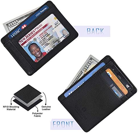 Leather Wallet for men with Credit card holder RFID blocking for men and women (Charcoal)