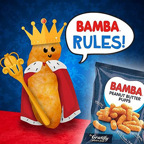 Osem Bamba Peanut Snacks for Babies - All Natural Baby Peanut Puffs Family Pack (Pack of 8 x 0.7oz Bags) - Peanut Butter Puffs made with 50% peanuts.