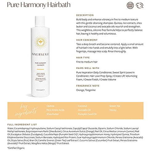 INNERSENSE Organic Beauty - Natural Pure Harmony Hairbath Shampoo | Non-Toxic, Cruelty-Free, Clean Haircare (2oz)
