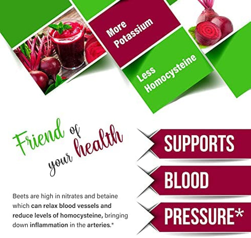 Beet Root Capsules 1500mg - Organic Beet Root Powder + Vitamin C Zinc, Elderberry, Pomegranate, Grape Seed Extract - Nitric Oxide Supplement, Supports for Healthy Circulation* -Vegan - 3 Months Supply