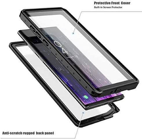 SPIDERCASE for Samsung Galaxy Note 10+ Plus Waterproof Case, Built-in Screen Protector Fingerprint Unlock with Film, Shockproof Full Body Cover Waterproof Case for Samsung Galaxy Note 10+ Plus 5G 2019