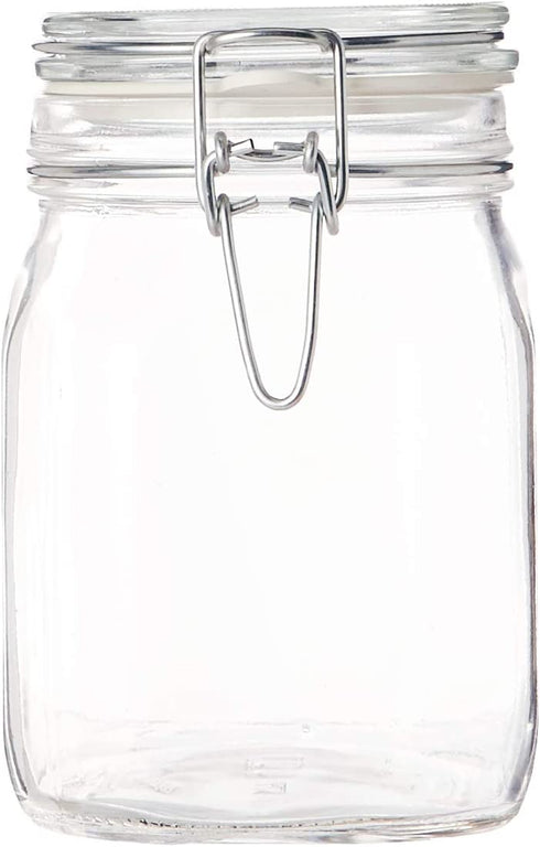 Bormioli Rocco B071RRRZNY Fido Clear Glass Jar with 85 mm Gasket, 1 Liter (Pack of 2)
