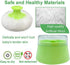 BPA Free Baby Powder Puff Box, Large 2.8" Fluffy Body After-Bath Powder Case, Baby Care Face/Body Villus Powder Puff Container, Makeup Cosmetic Talcum Powder Container with Hand Holder (Green)