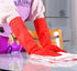 Rubber Cleaning Gloves Kitchen Dishwashing Glove 2-Pairs And Cleaning Cloth 2-Pack,Waterproof Reuseable. (Large)