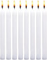 LANKER 18 Pack Taper Candles 8 Inch Dripless Unscented Smokeless Candles 6.5 Hours Burning Time - Decoration for Wedding, Churches, Dinner, Halloween and Christmas (White)