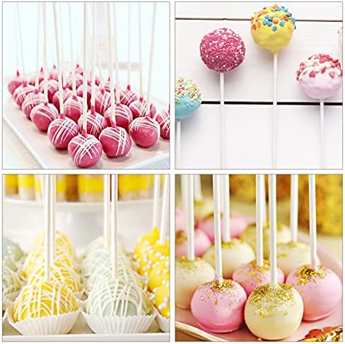 TAIHUIMY 360Pcs 6inch Lollipop Sticks, Cake Pop Lollipops, Chocolates and Cookies Bag Set Including 120 Parcel Bags, 120 Papery Treat Sticks, 120 Gold Twist Ties