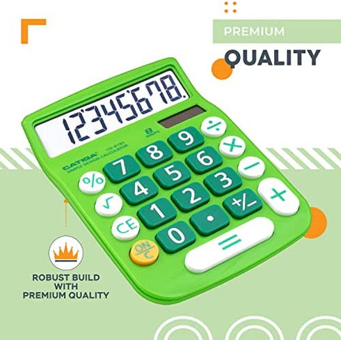 CATIGA CD-8185 Office and Home Style Calculator - 8-Digit LCD Display - Suitable for Desk and On The Move use. (Green)