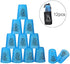 DEWEL Stacking Cups Game with 15 Stack Ways , 12pcs Cup Stacking Set, Sport Stacking Cups BPA-Free Material, Classic Family Game, Great Gift Idea for Stack Games Lover. (Blue)