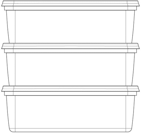 Amuse- Stackable and Unbreakable Alaska Commercial Grade Food Container set with Lid- Made in Europe (Set of 3-67 oz. each)