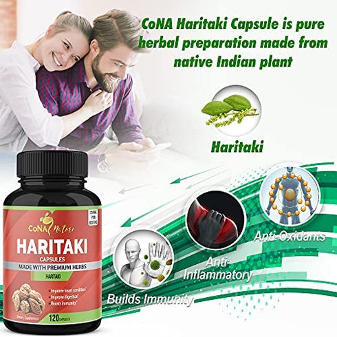 Organic India Haritaki Capsules 2250MG, Detoxification & Rejuvenation, Improving Digestion, Maintains Regularity, Internal Cleansing | Non-GMO Vegan Gluten-Free Herbs and Supplements, 120 Caps