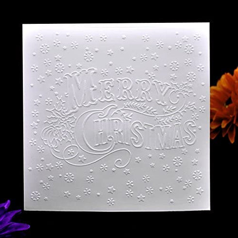 Kwan Crafts Merry Christmas Snowflake Star Plastic Embossing Folders for Card Making Scrapbooking and Other Paper Crafts, 15x15cm