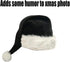 Black and White Deluxe Adults Santa Hat for Black Christmas Theme