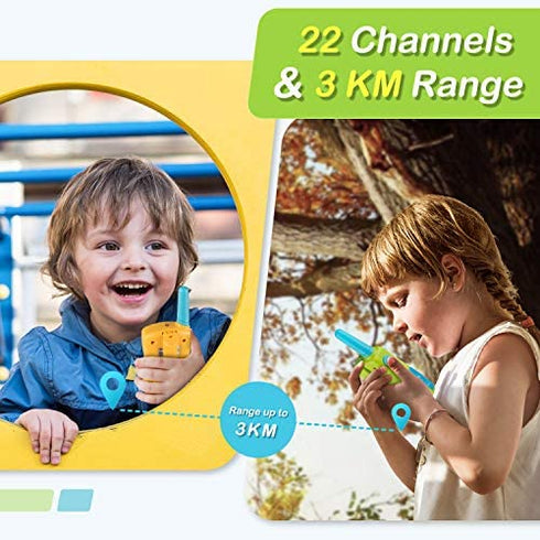 Toys for 3 4 5 6-12 Year Old Boys Girls,Obuby 3 Pack Walkie Talkies for Kids 3 KMs Long Range 2 Way Radio 22 Channels with Backlit LCD Flashlight Best Gifts for Girls Boys Outdoor Camping Game