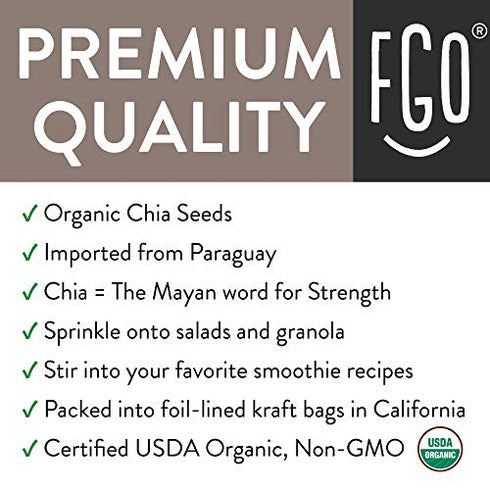 Organic Chia Seeds | Imported from Paraguay | 8oz Resealable Bag