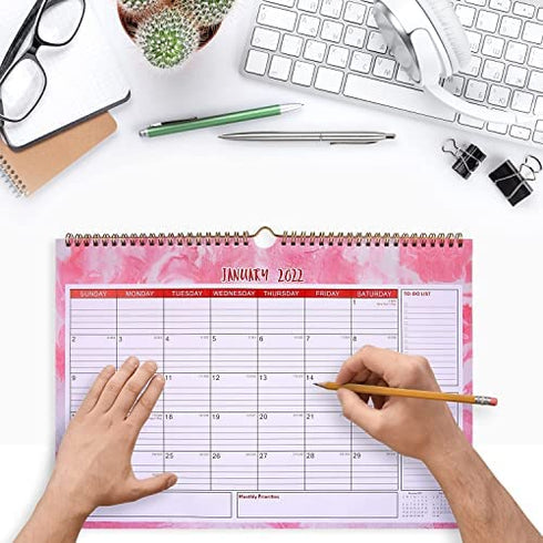 2022 Calendar - Wall Calendar 2022, 15"×10.5" Large Wall Calendar Hanging Monthly Calendar Planner with Large Blocks, Twin-Wire Binding, Perfect for Planning and Organizing
